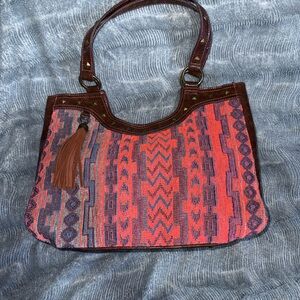 Catchfly Kristan Aztec Woven Tapestry Tote – Western Boho Style